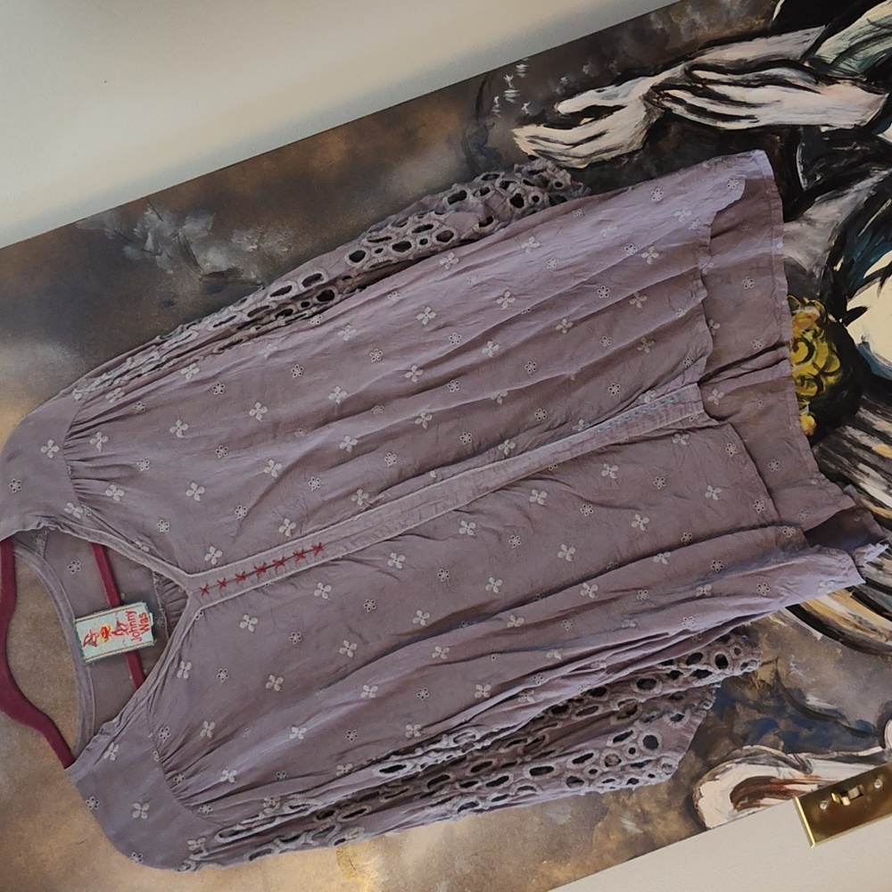Johnny Was rayon embroidered top